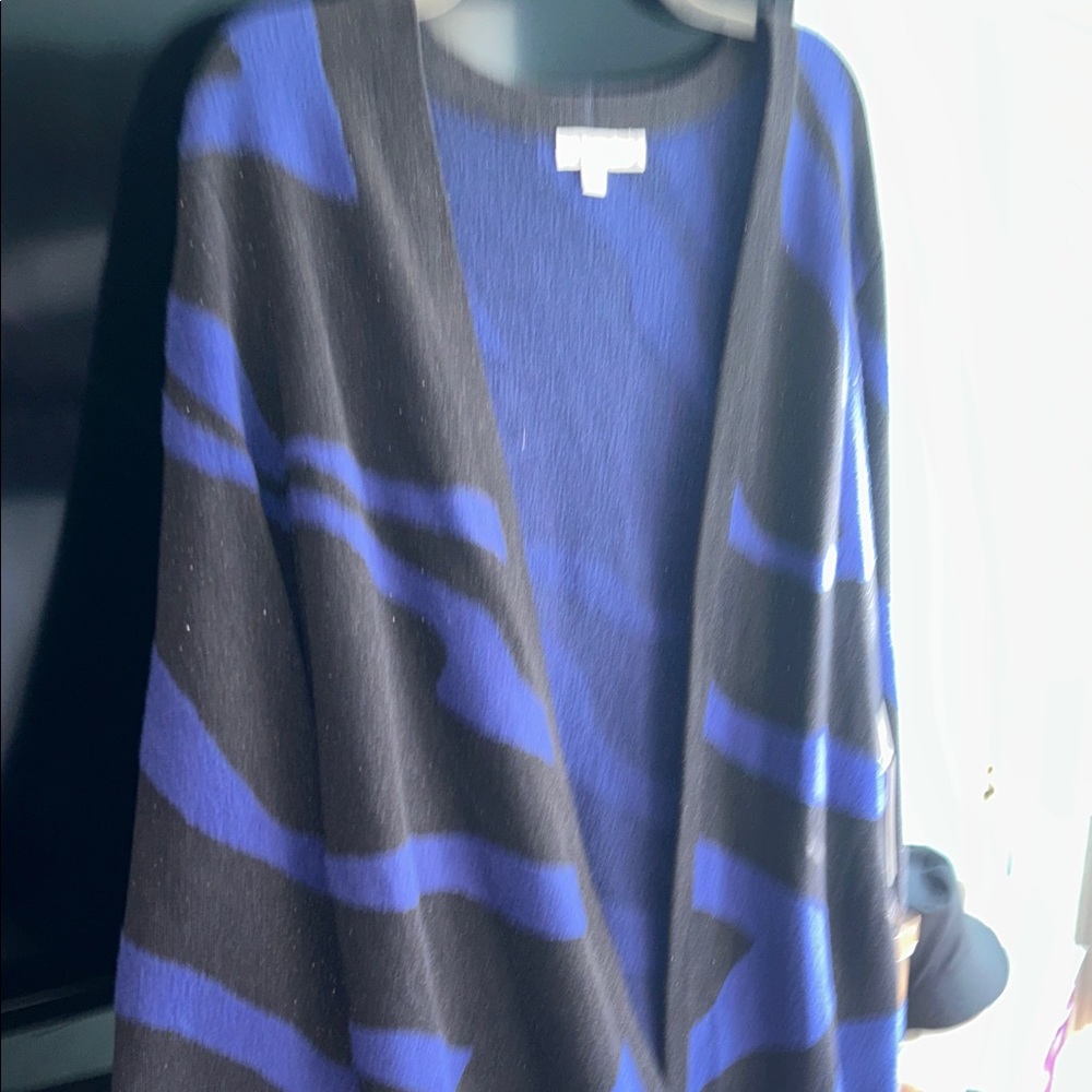 Chico's NWT- Black and Blue Open-Front Cardigan- Size XL - Picture 5 of 5